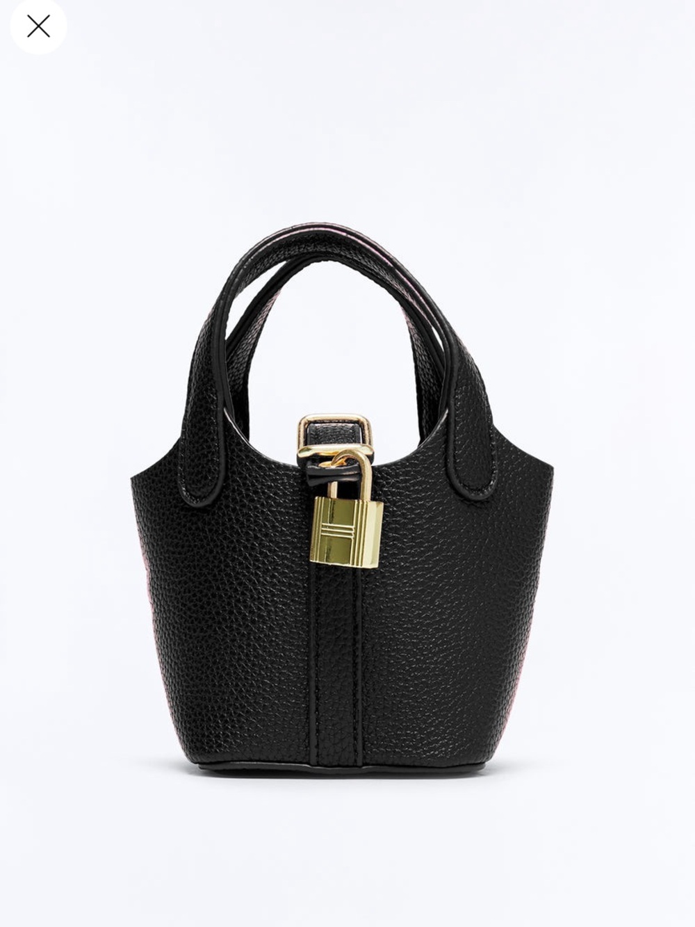 Fashion Nova Faux Leather Mini Satchel w/ Gold Lock Hardware